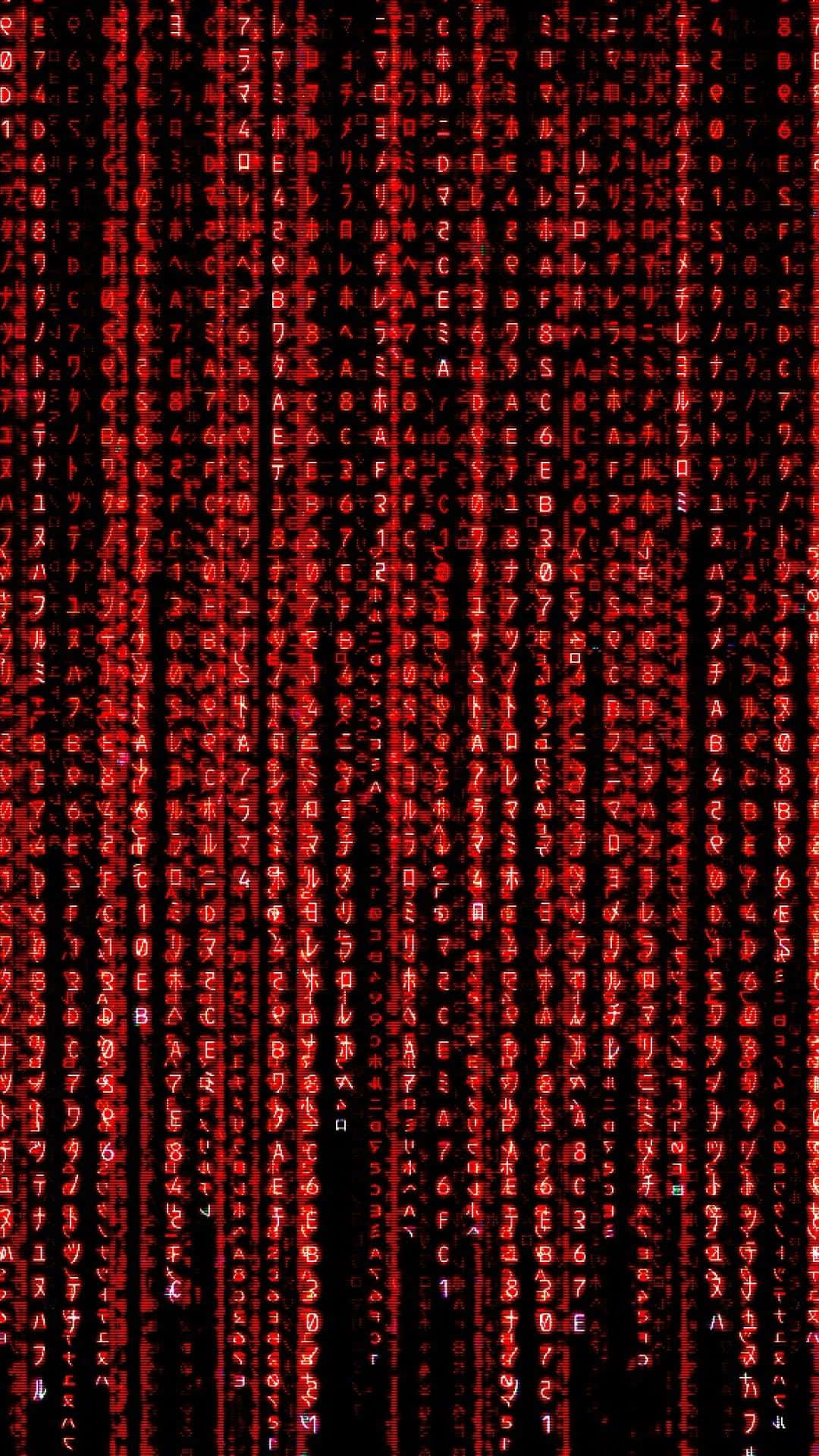 A Red Matrix Background With Red Dots Background