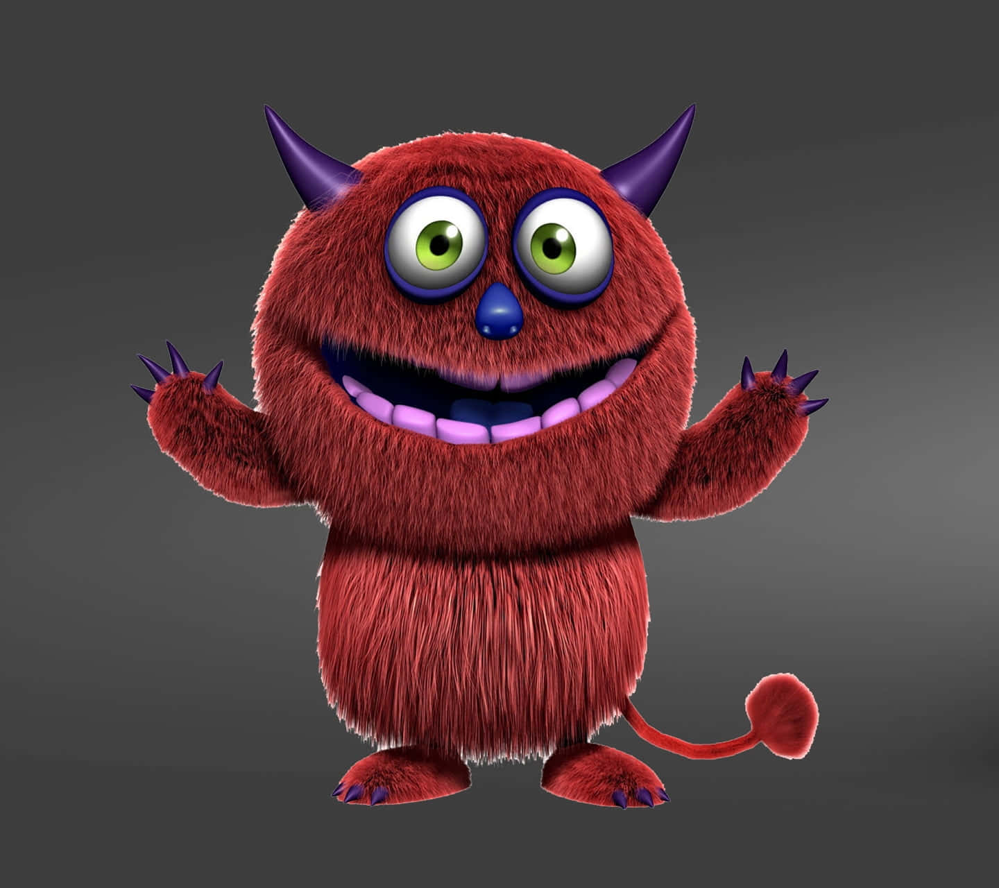 A Red Monster With Big Eyes And Big Ears Background