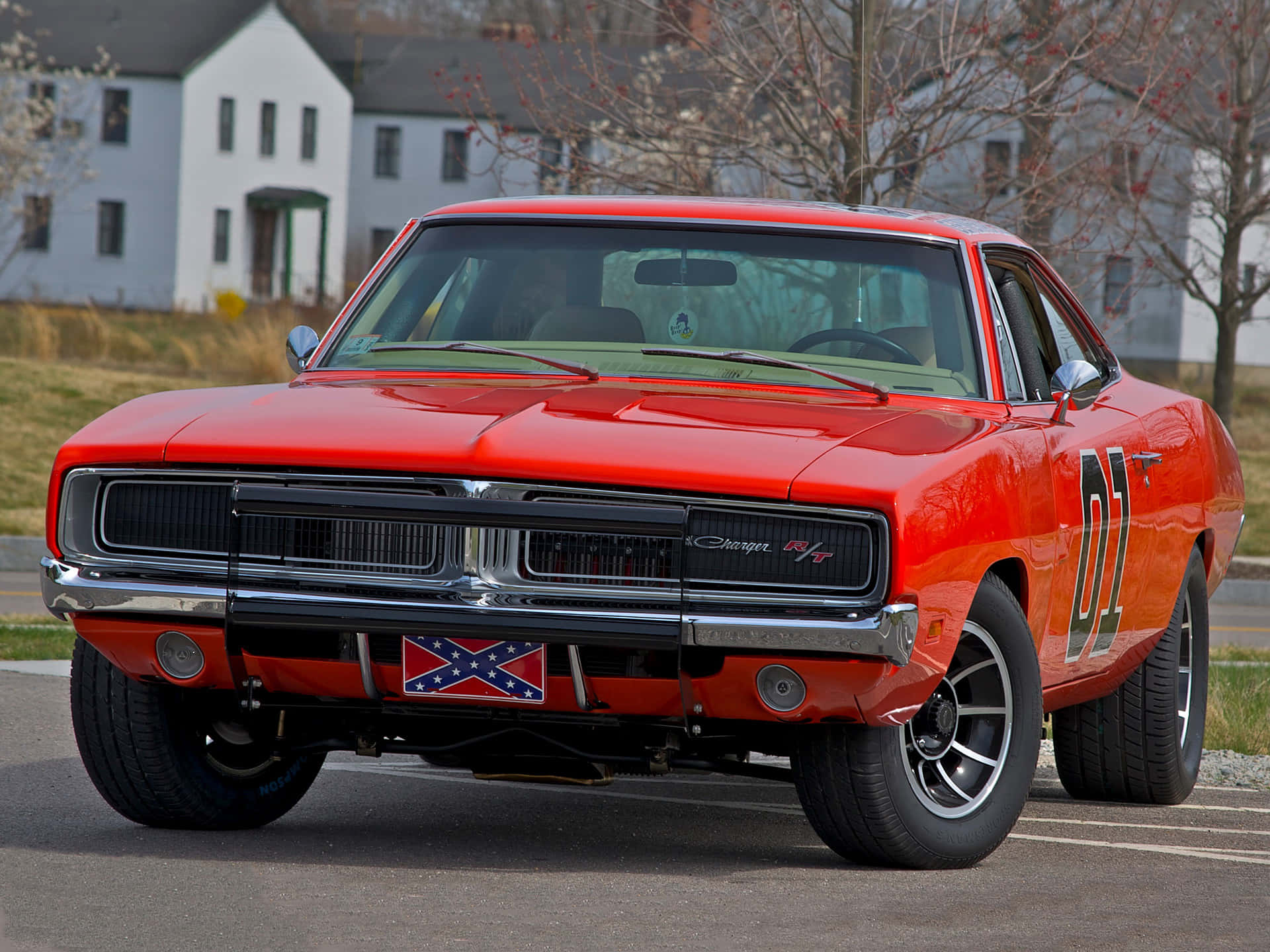 A Red Muscle Car Background