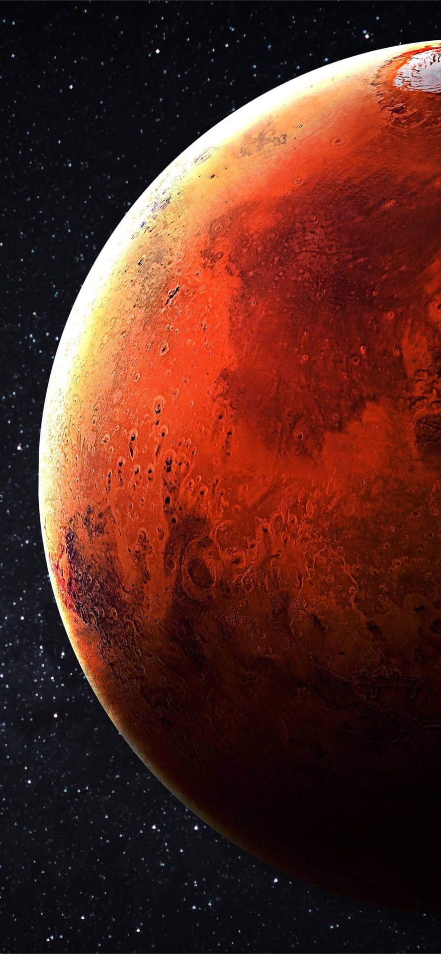 A Red Planet With Stars In The Background