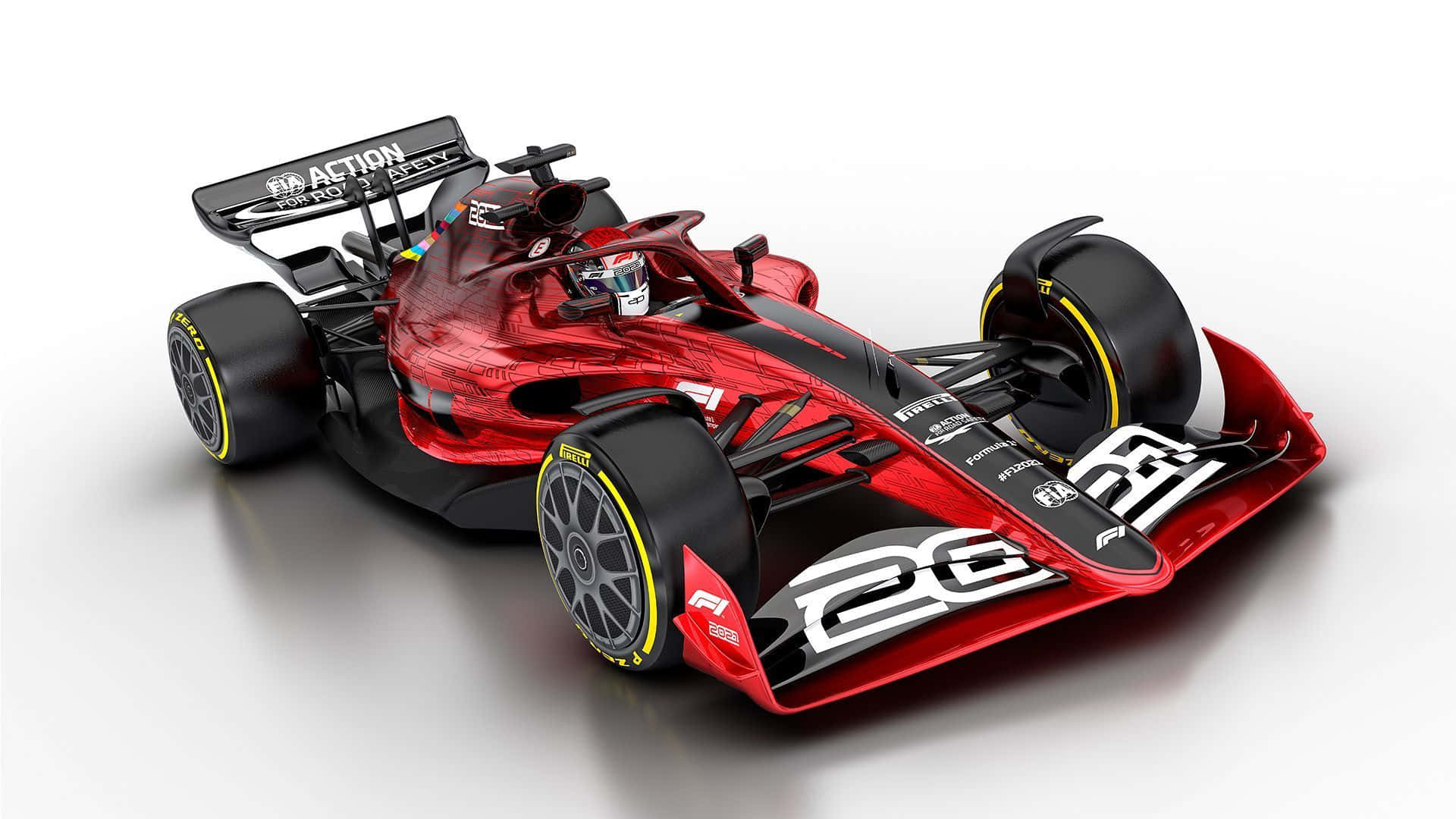 A Red Racing Car On A White Background Background