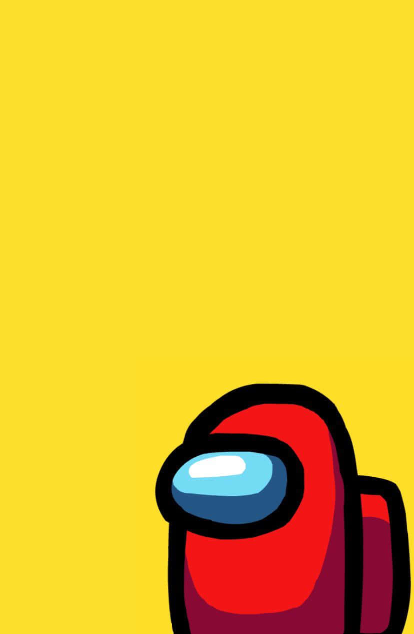 A Red Robot On A Yellow Background Background