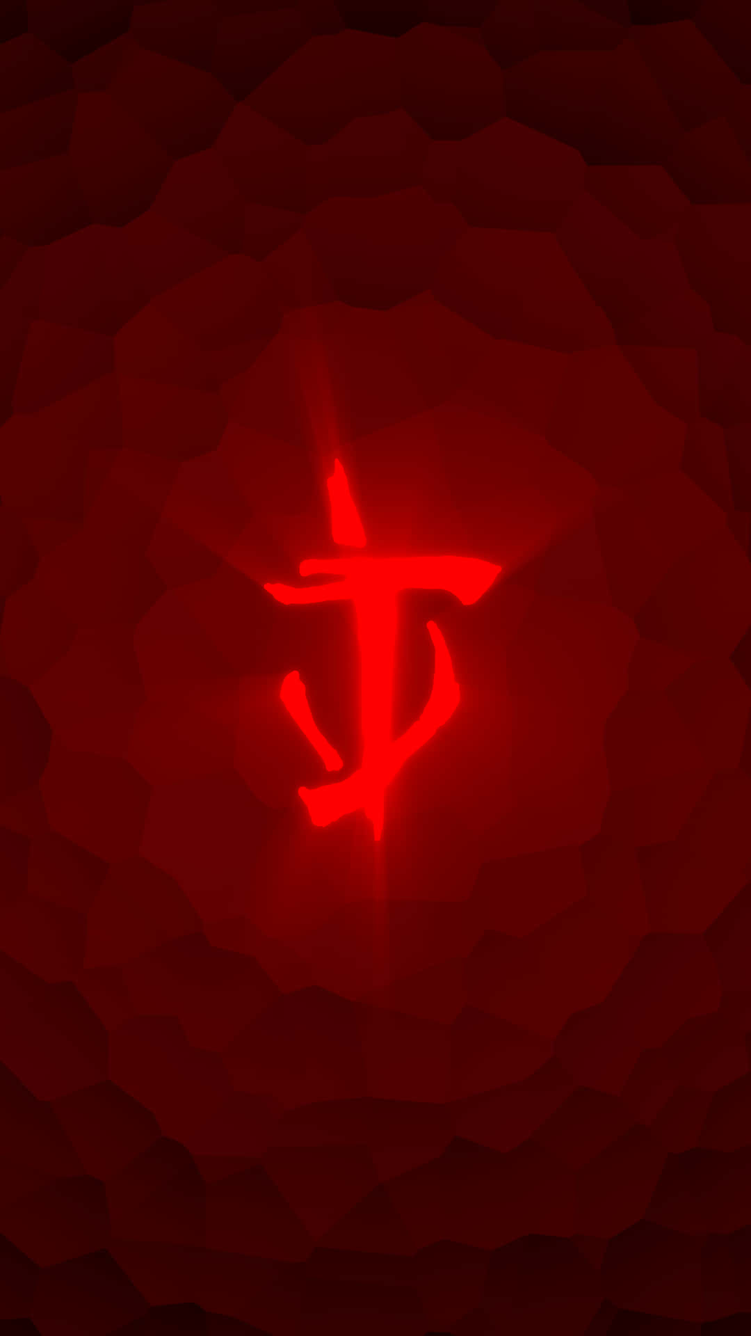 A Red T Logo On A Dark Background Background