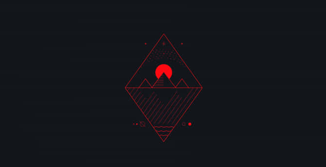 A Red Triangle On A Black Background Background
