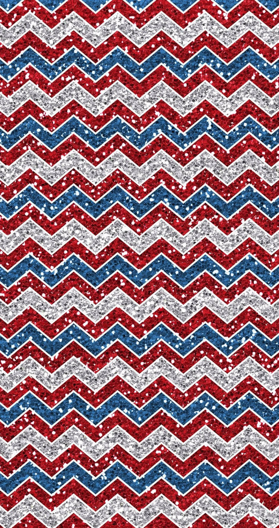 A Red, White And Blue Chevron Pattern Background