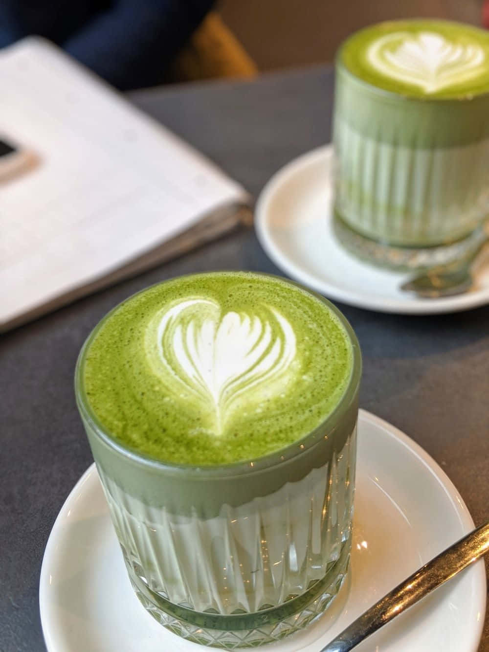 A Refreshing Cup Of Matcha Background