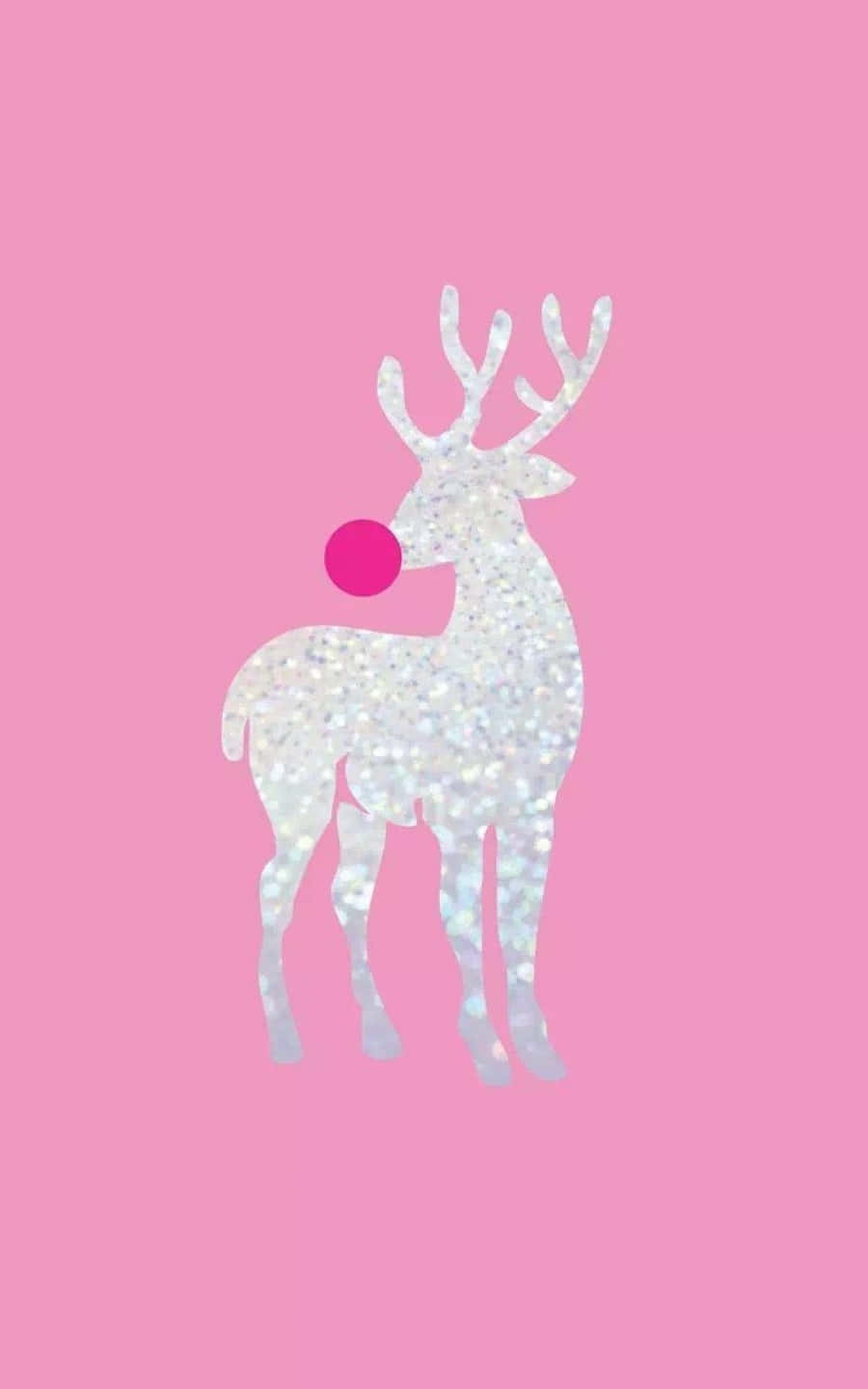 A Reindeer With A Pink Background Background