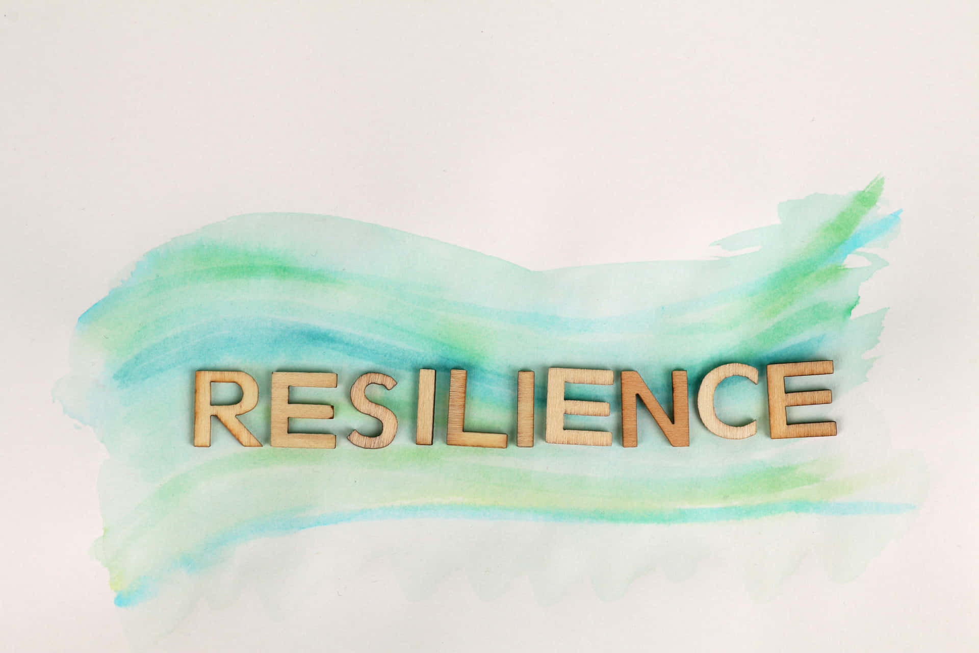 A Reminder To Be Resilient In Green Wavy Pattern Background