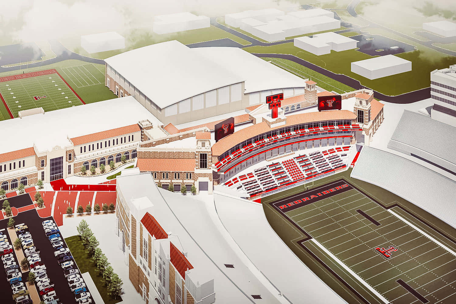 A Rendering Of A Football Stadium Background