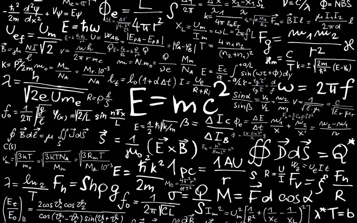 A Representation Of Scientific Formulas In Black And White Background