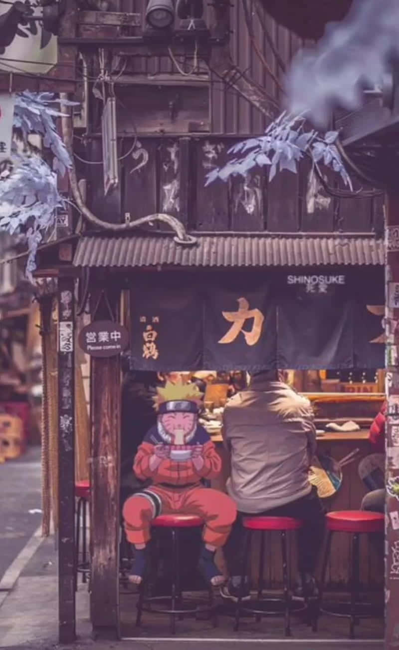 A Restaurant With People Sitting At The Counter Background