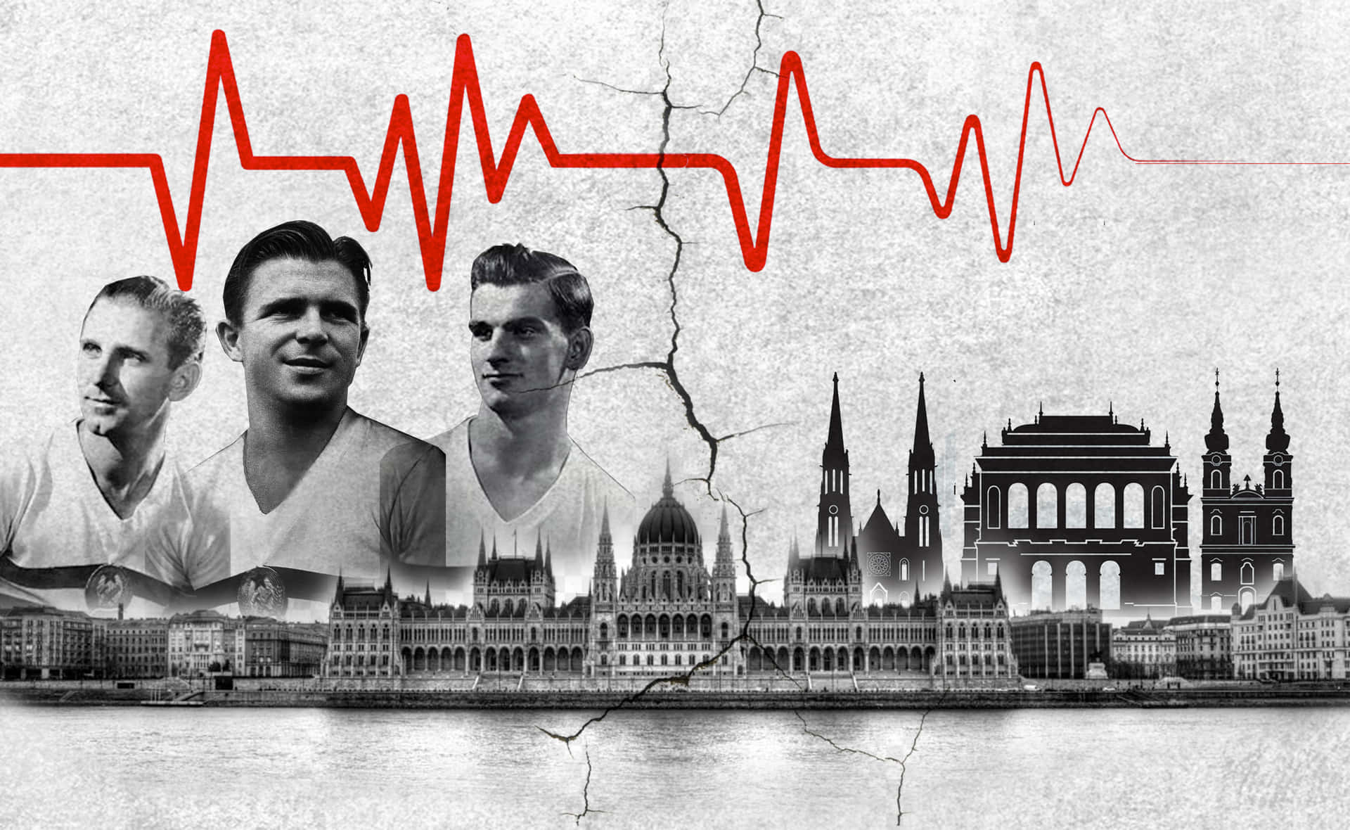 A Retrospective Of Football Greatness: Ferenc Puskás Flanked By Sándor And László Background
