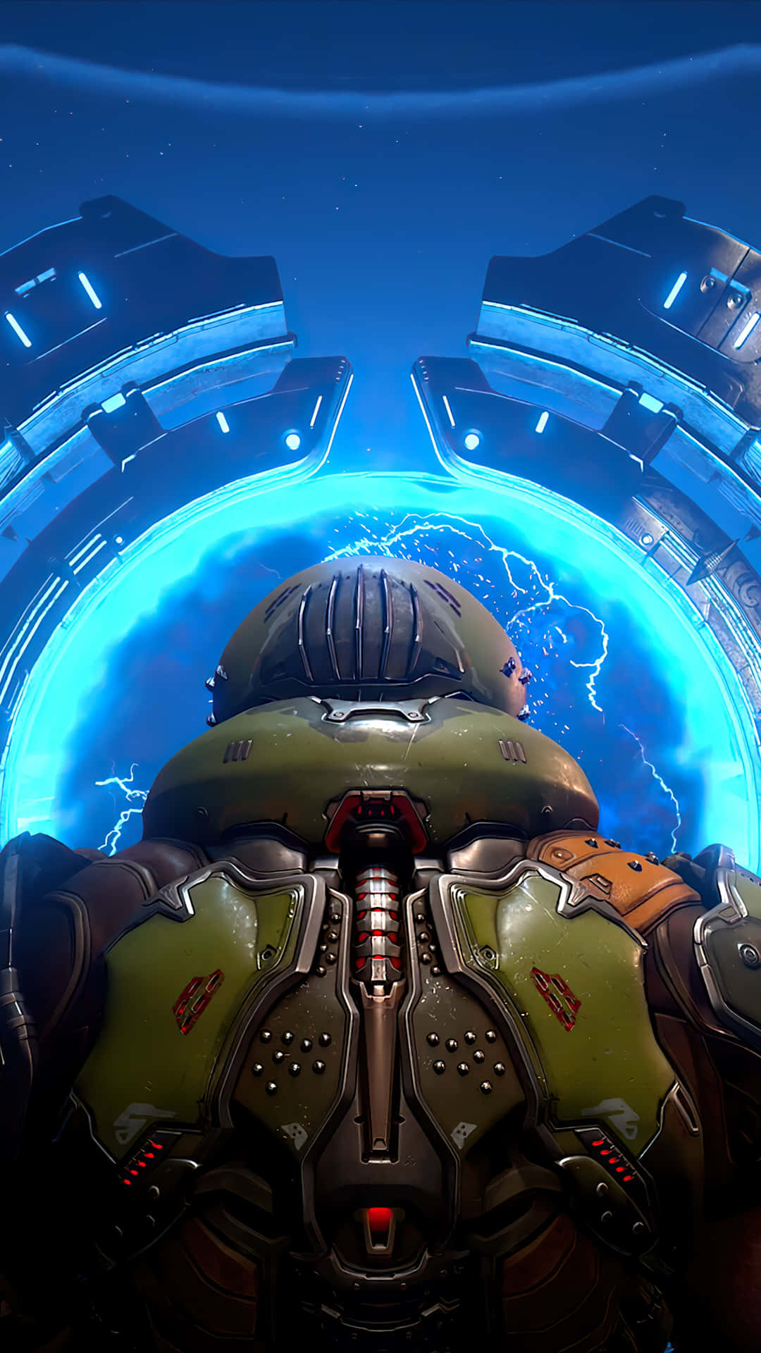 A Riveting Snapshot From The Doom Eternal Game Playing On An Iphone Background