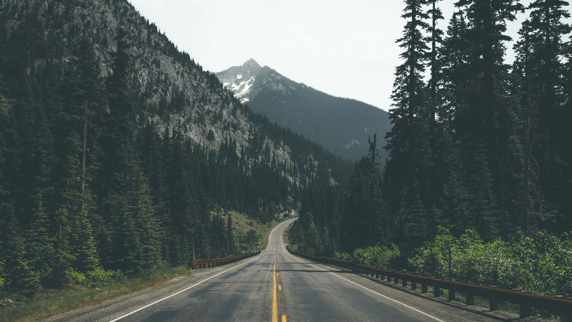A Road In The Mountains Background