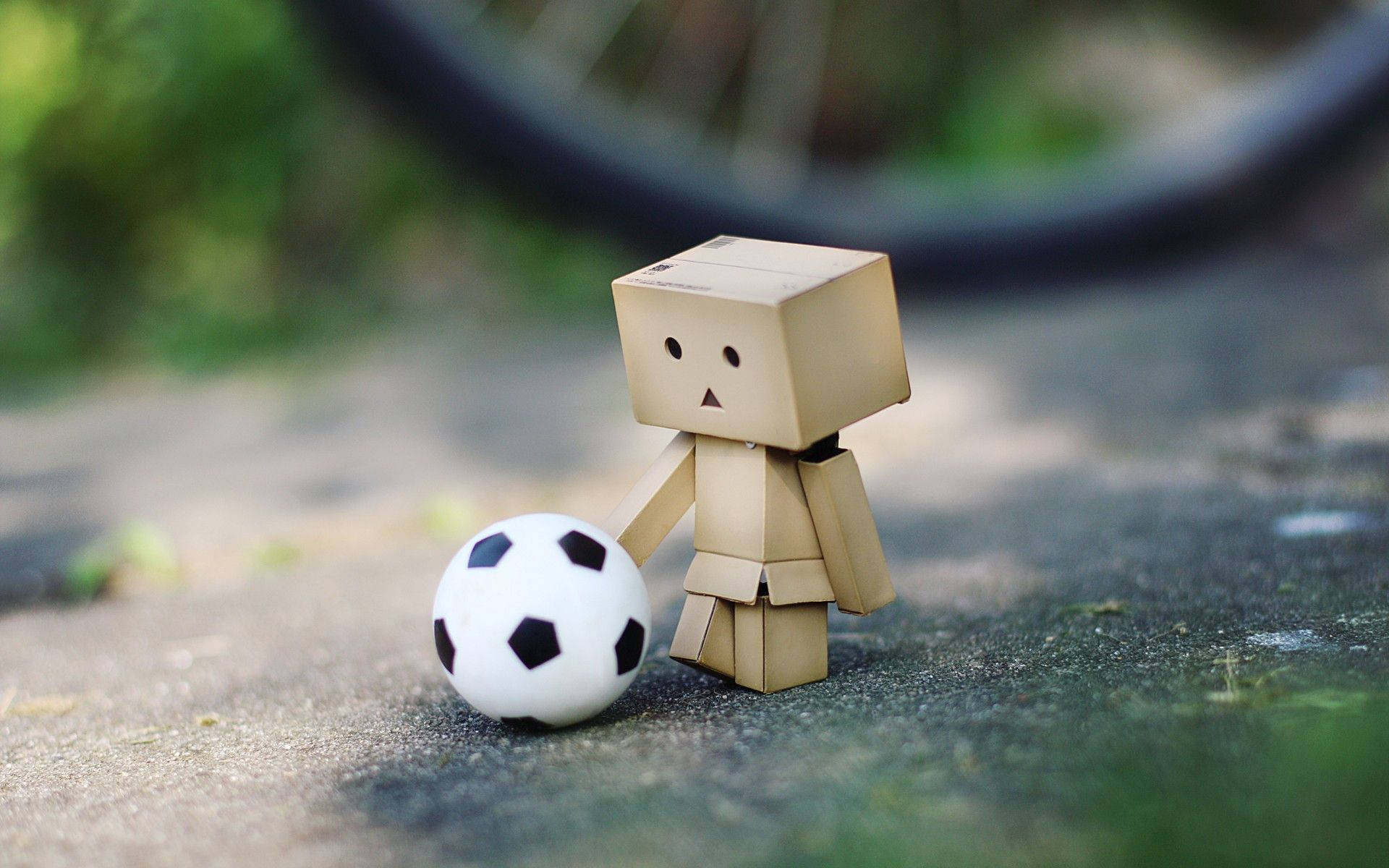 A Robot Making Soccer Moves Background