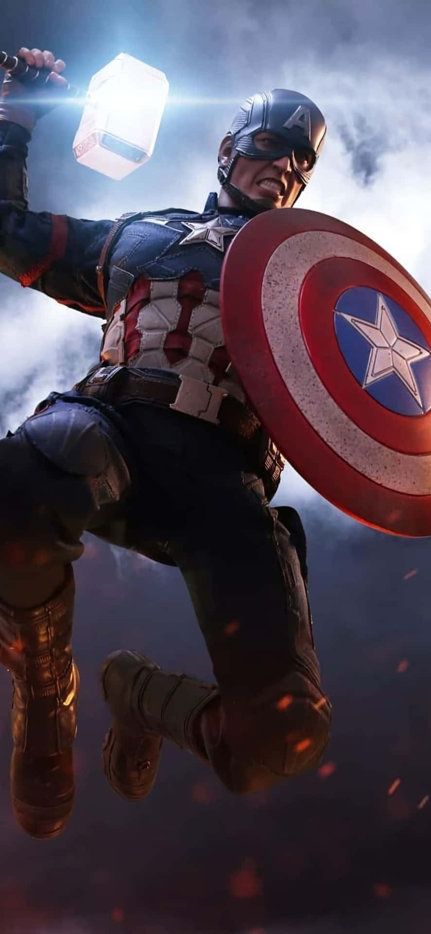 A Robotic Version Of Captain America Background