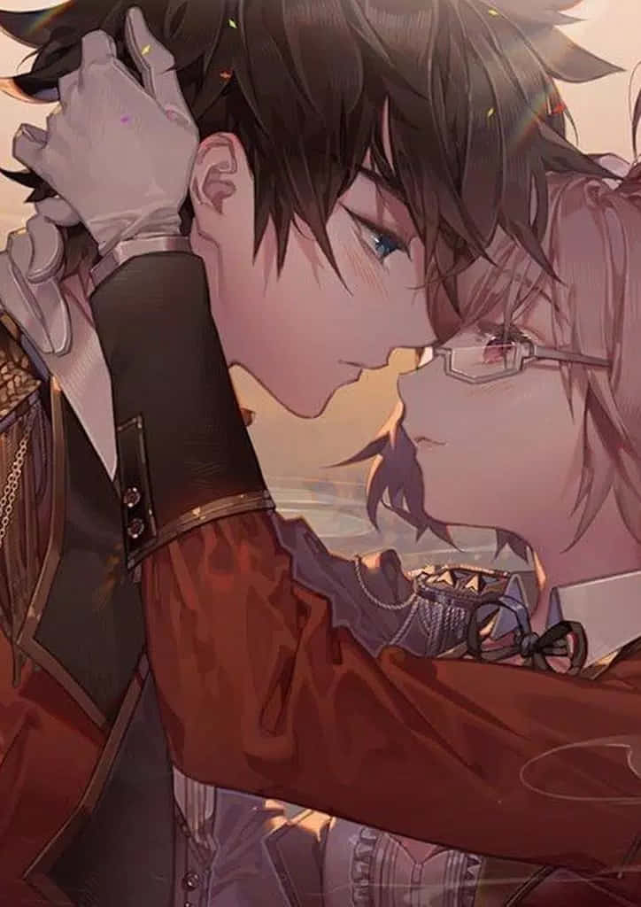 A Romantic Anime Couple Enjoying A Peaceful Moment Together Background