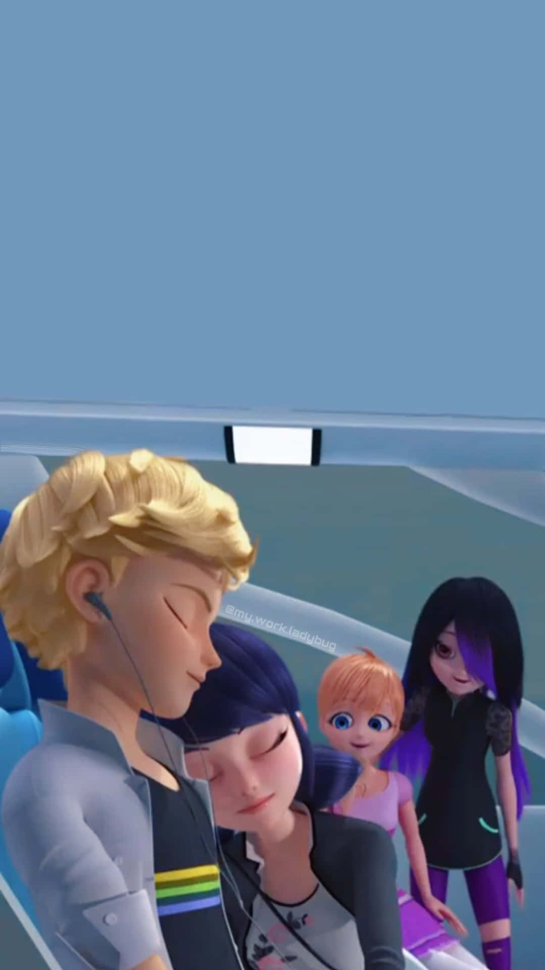 A Romantic Moment Between Marinette And Adrien. Background