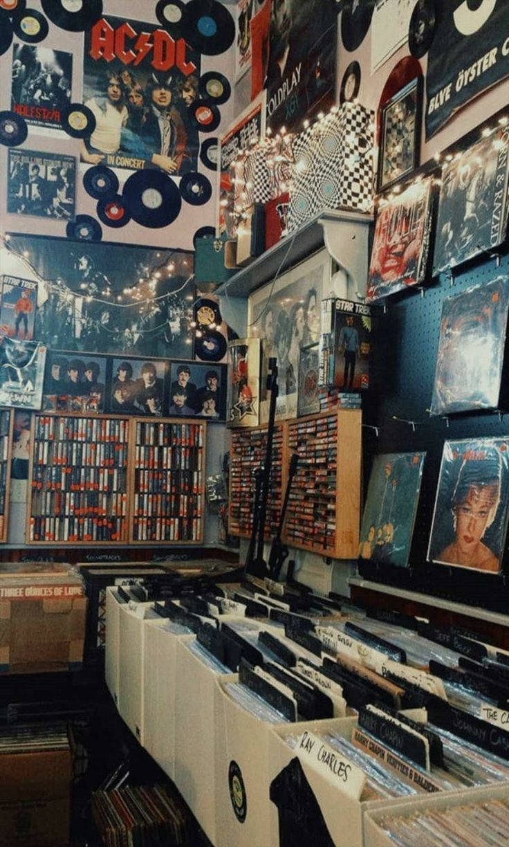 A Room Full Of Records And Records Background