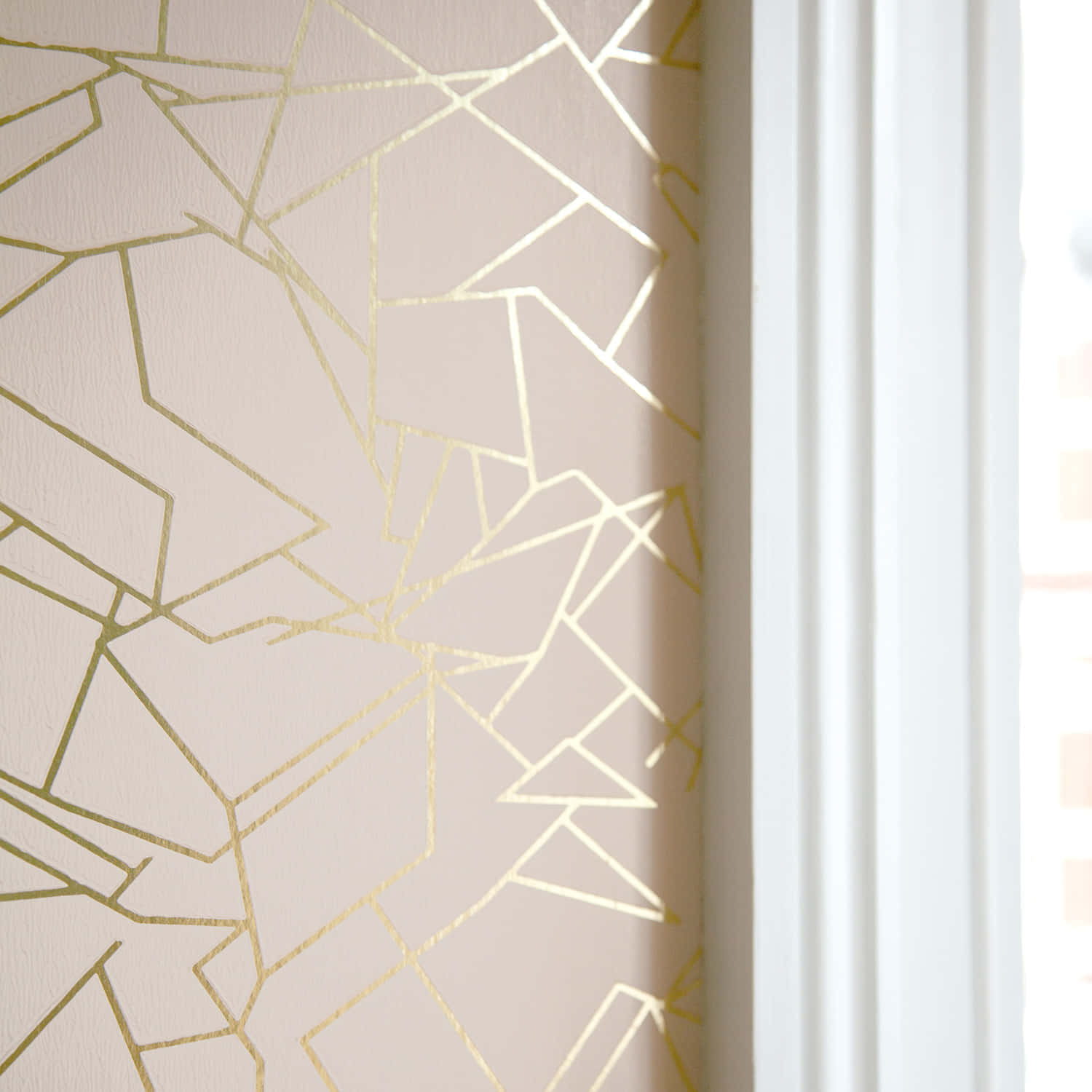 A Room With A Gold Foil Wallpaper Background