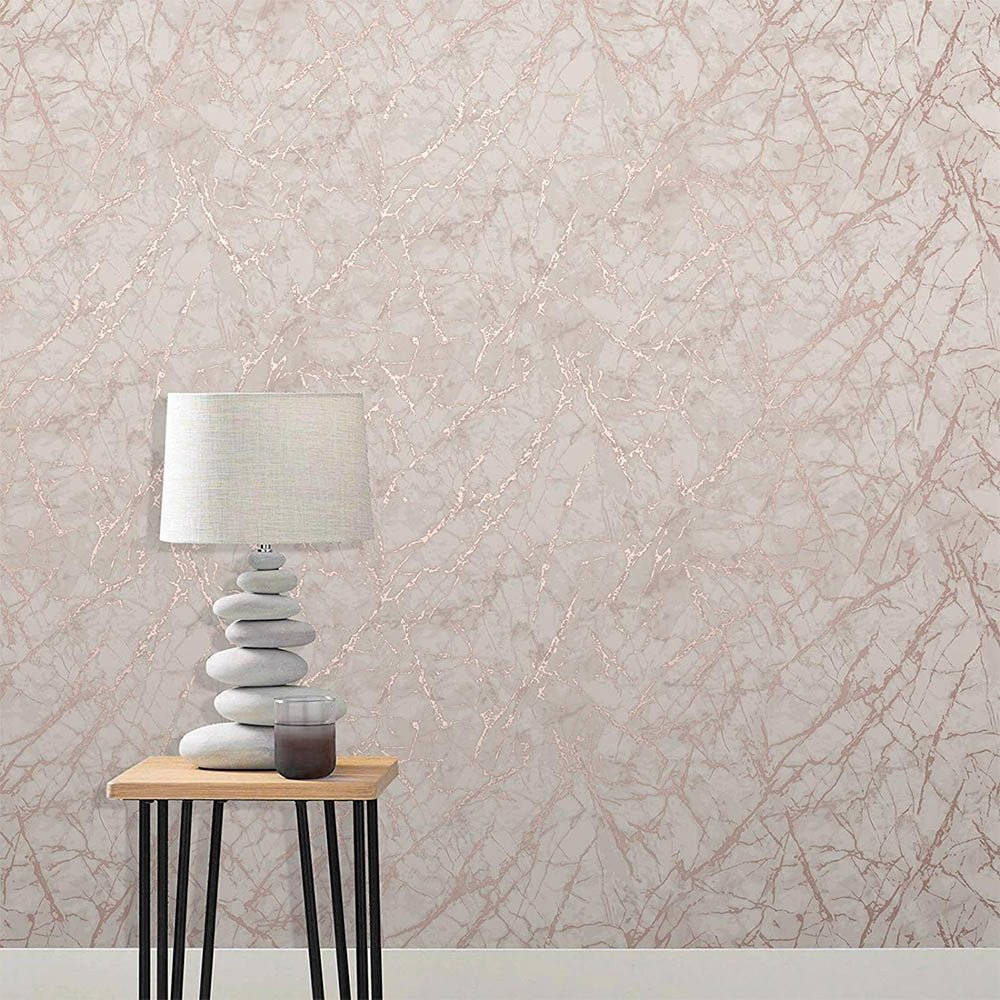 A Room With A Lamp And A Marble Wallpaper Background