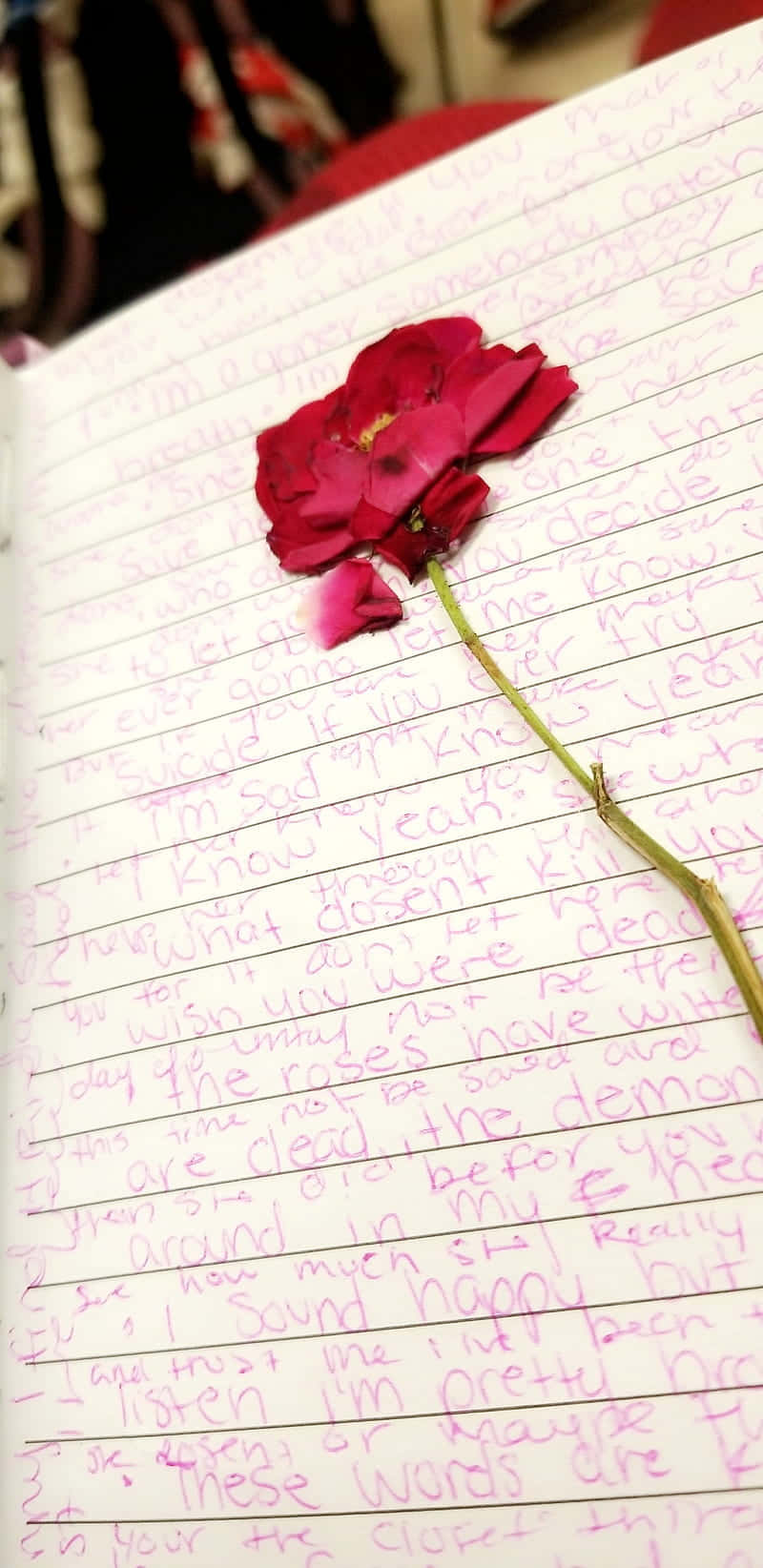 A Rose Is Sitting On A Piece Of Paper Background