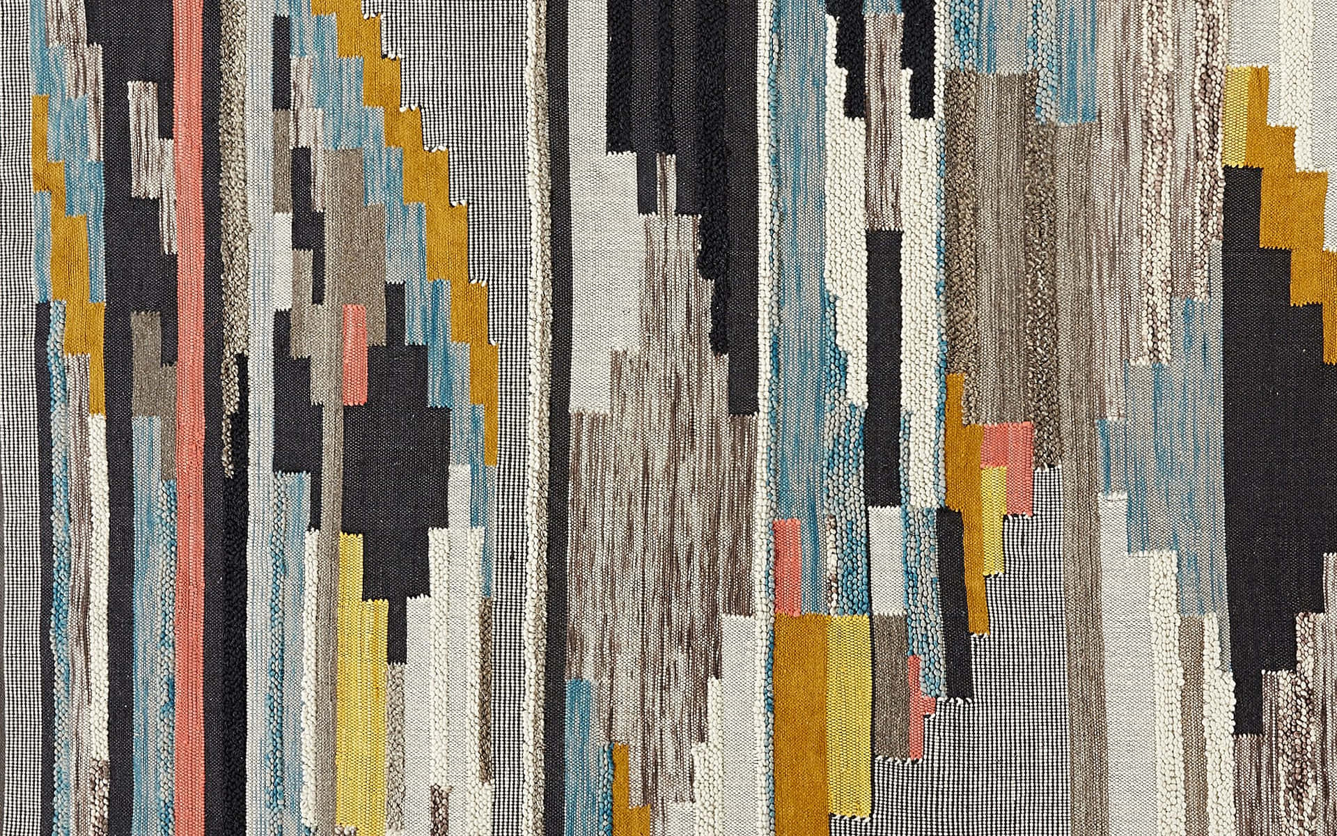 A Rug With A Colorful Pattern Of Stripes