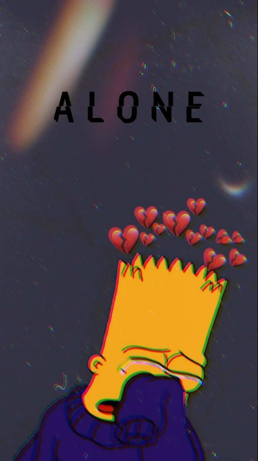 A Sad Bart Simpson Unplugging His Phone Background