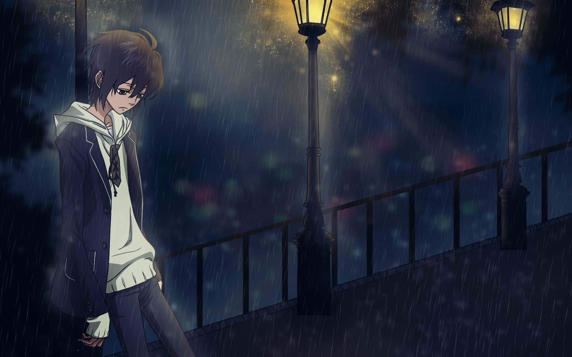 A Sad Figure Contemplates Its Existence Background