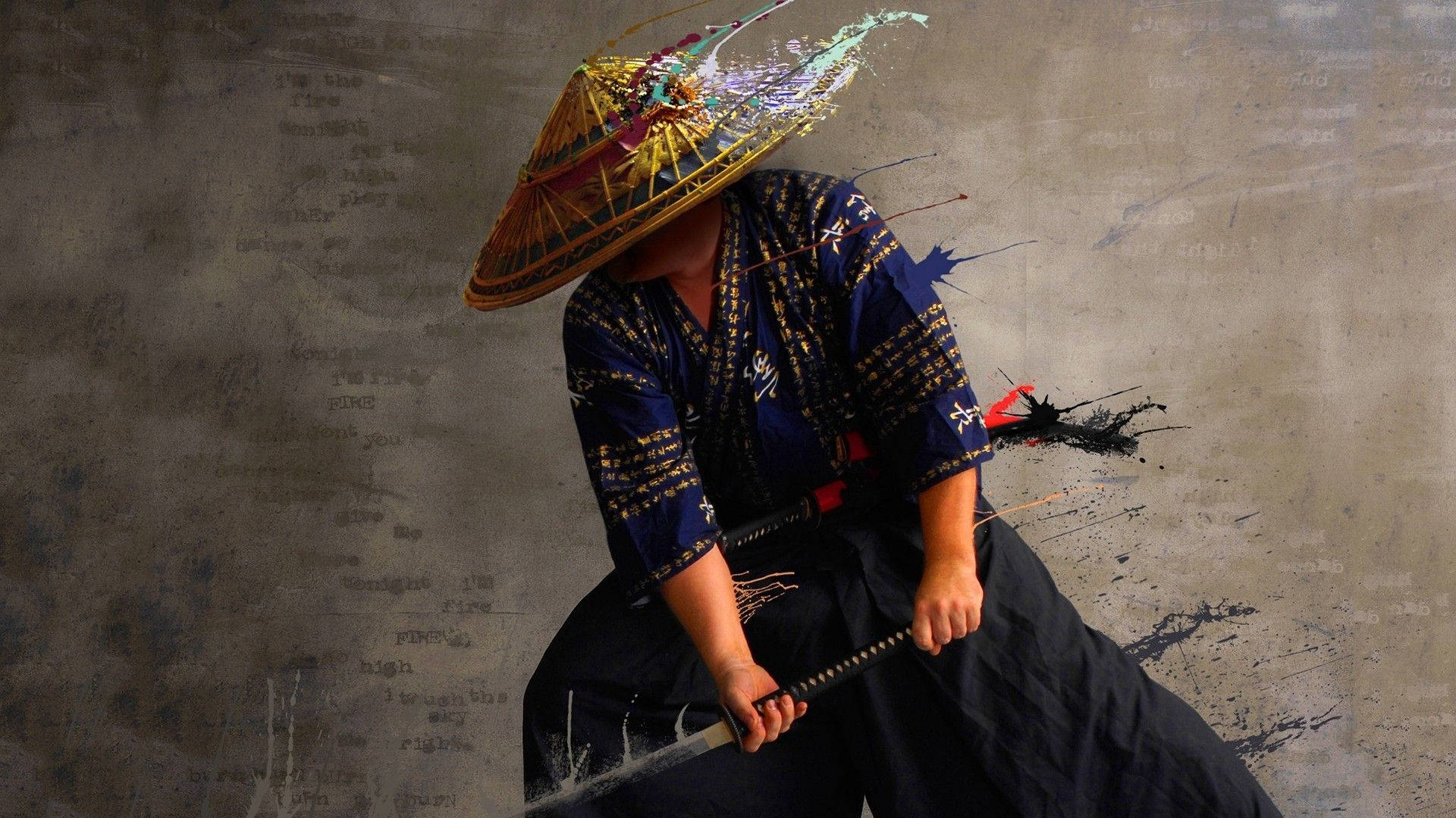 A Samurai Warrior Armed With A Katana Background