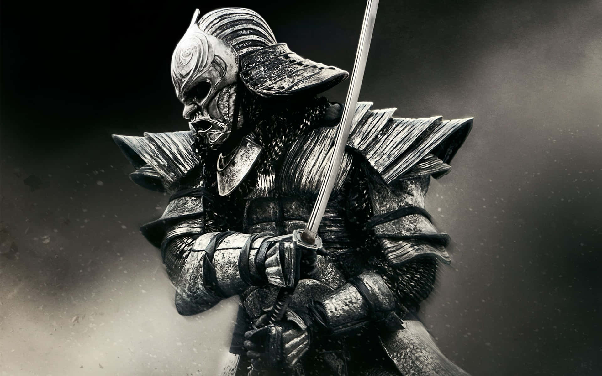 A Samurai With A Sword In His Hand Background