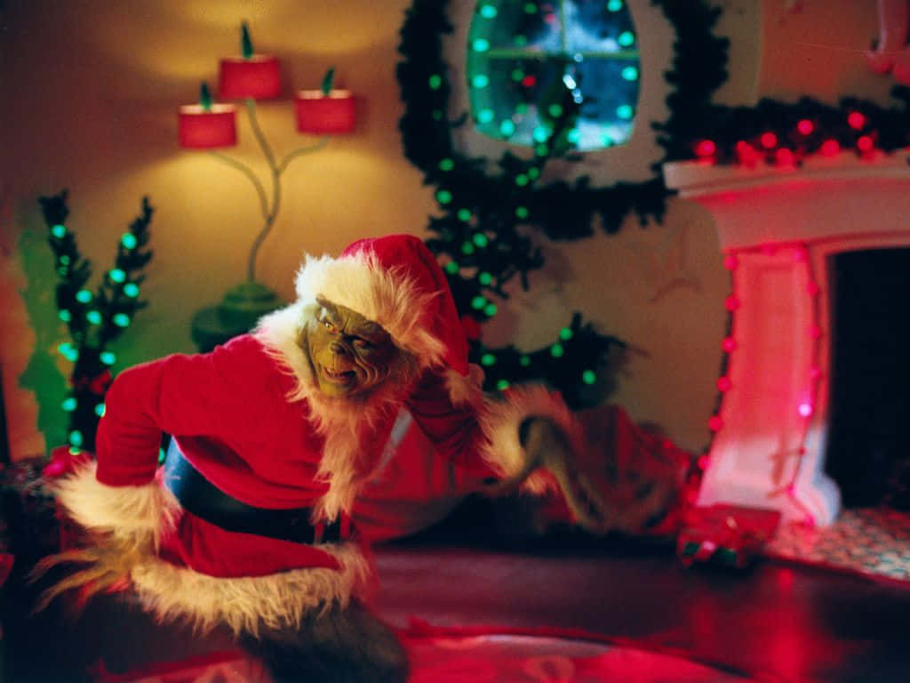 A Santa Claus In A Christmas Suit Background