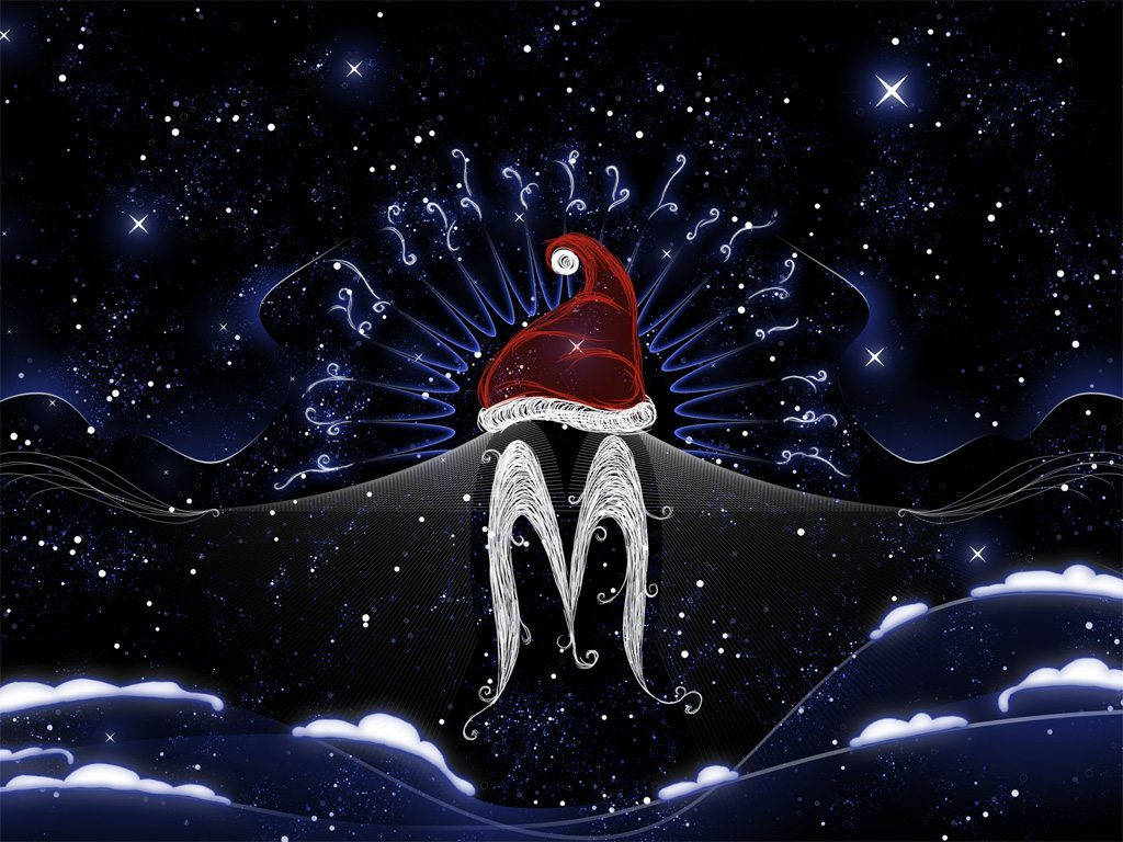 A Santa Hat With A Star In The Sky Background