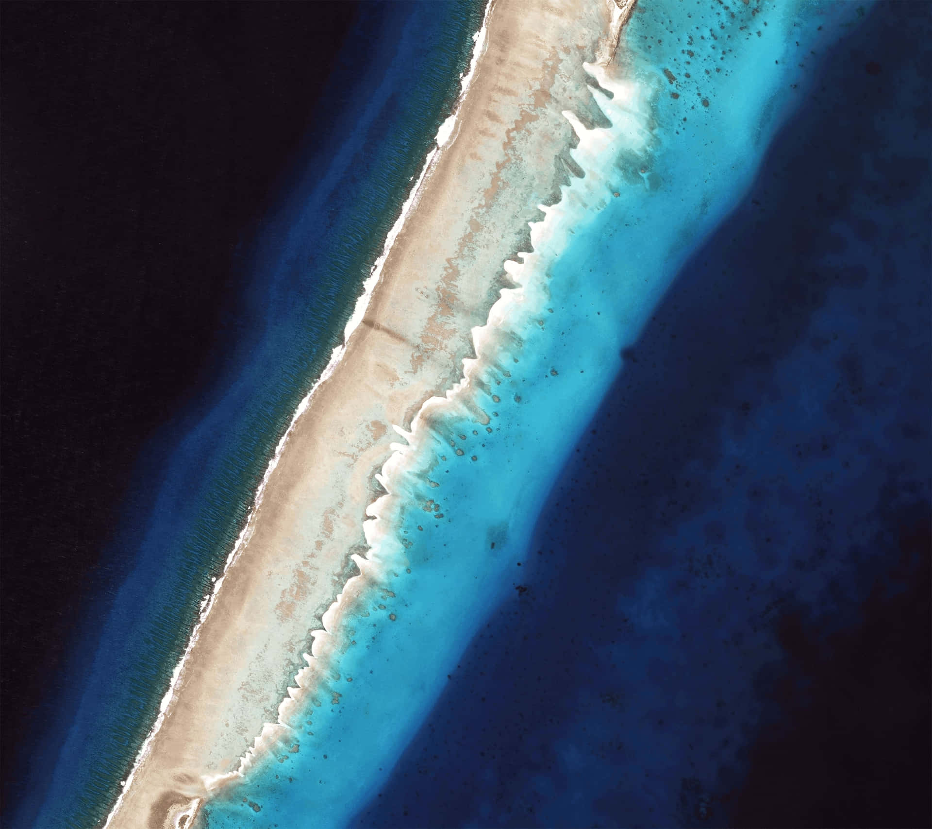 A Satellite Image Of The Coral Reef Background