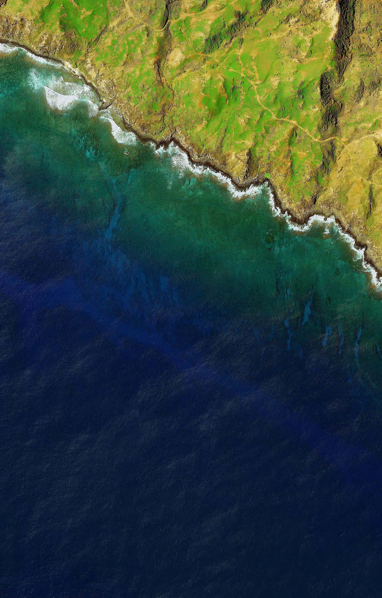 A Satellite Image Of The Ocean And A Beach Background