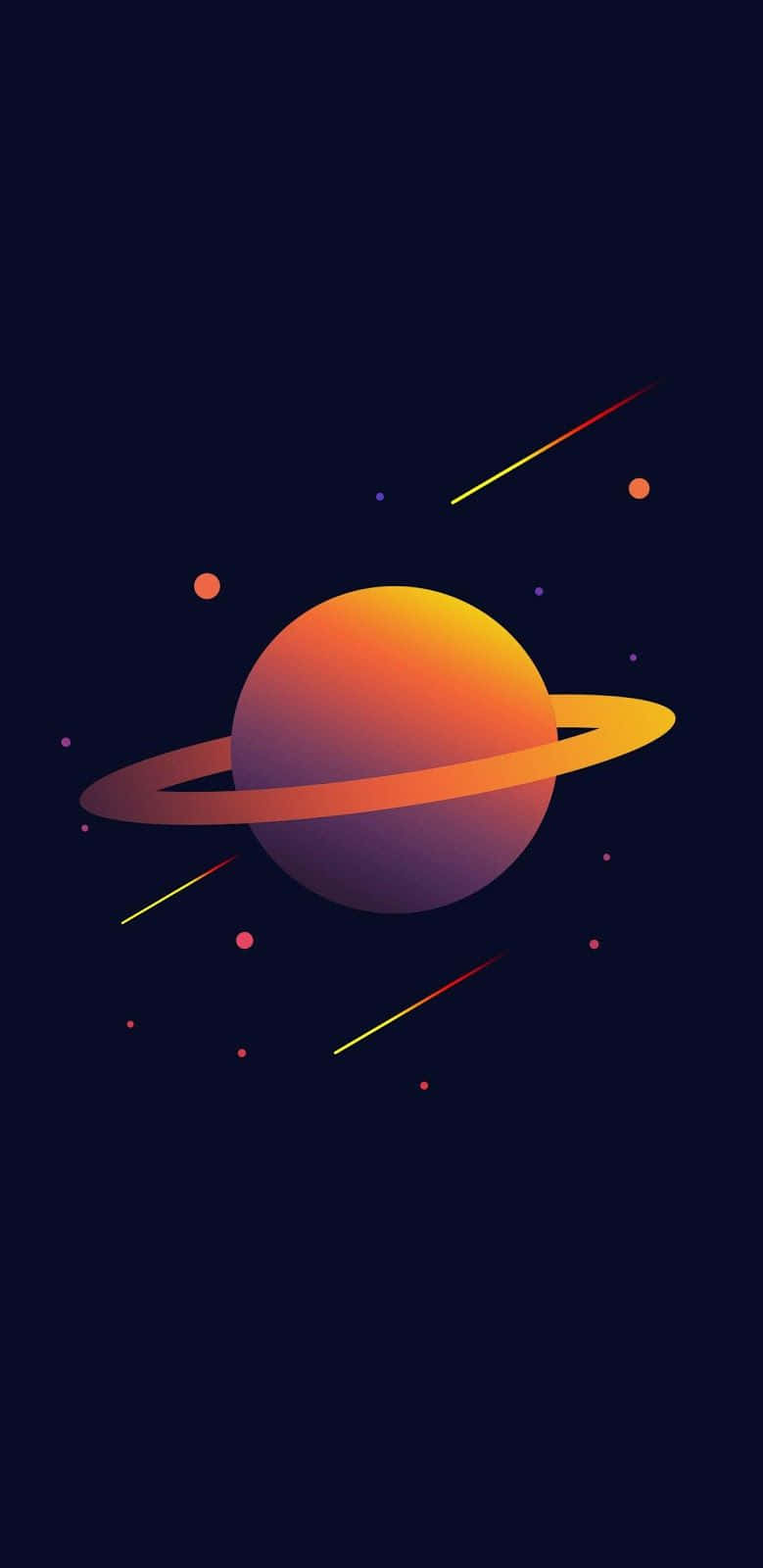 A Saturn In Space With Stars And Planets Background