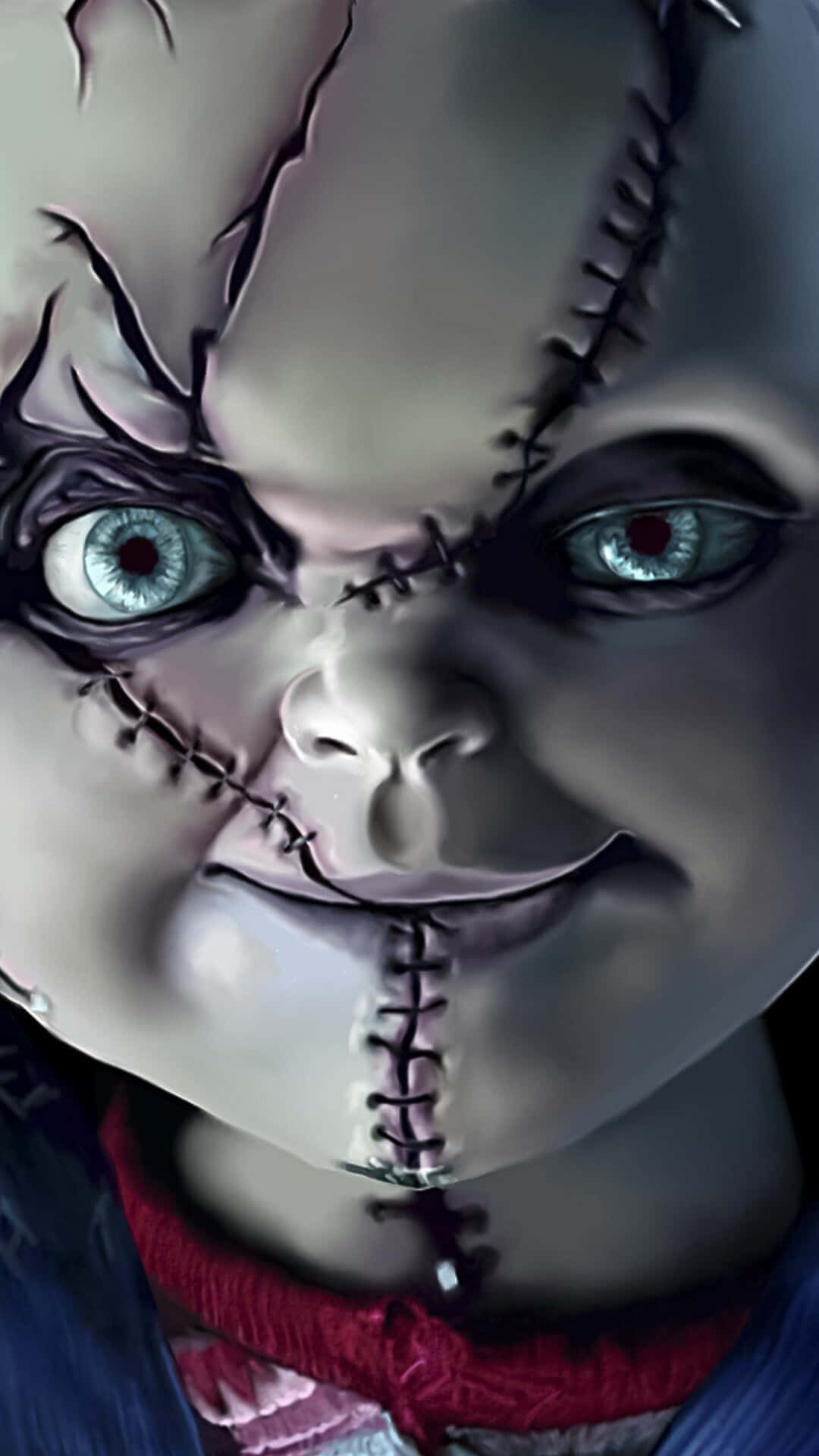 A Scary Doll With A Scary Face Background