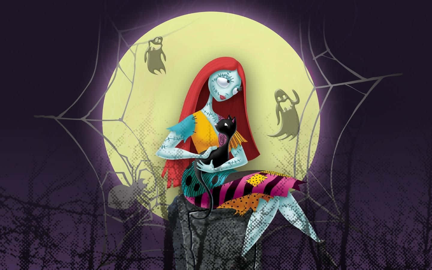 A Scary Woman With Long Hair Sitting On A Stump Background