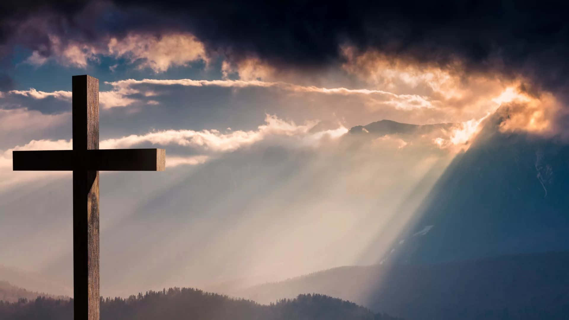 A Scene Of Faith, Reflection And Prayer On Easter Sunday Background