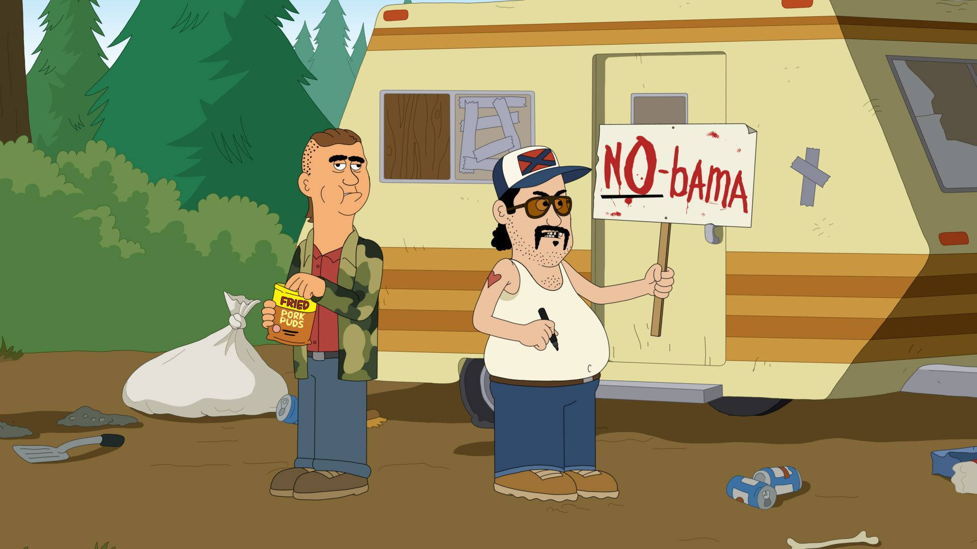 A Scenic View Of Brickleberry Trailer Park Background