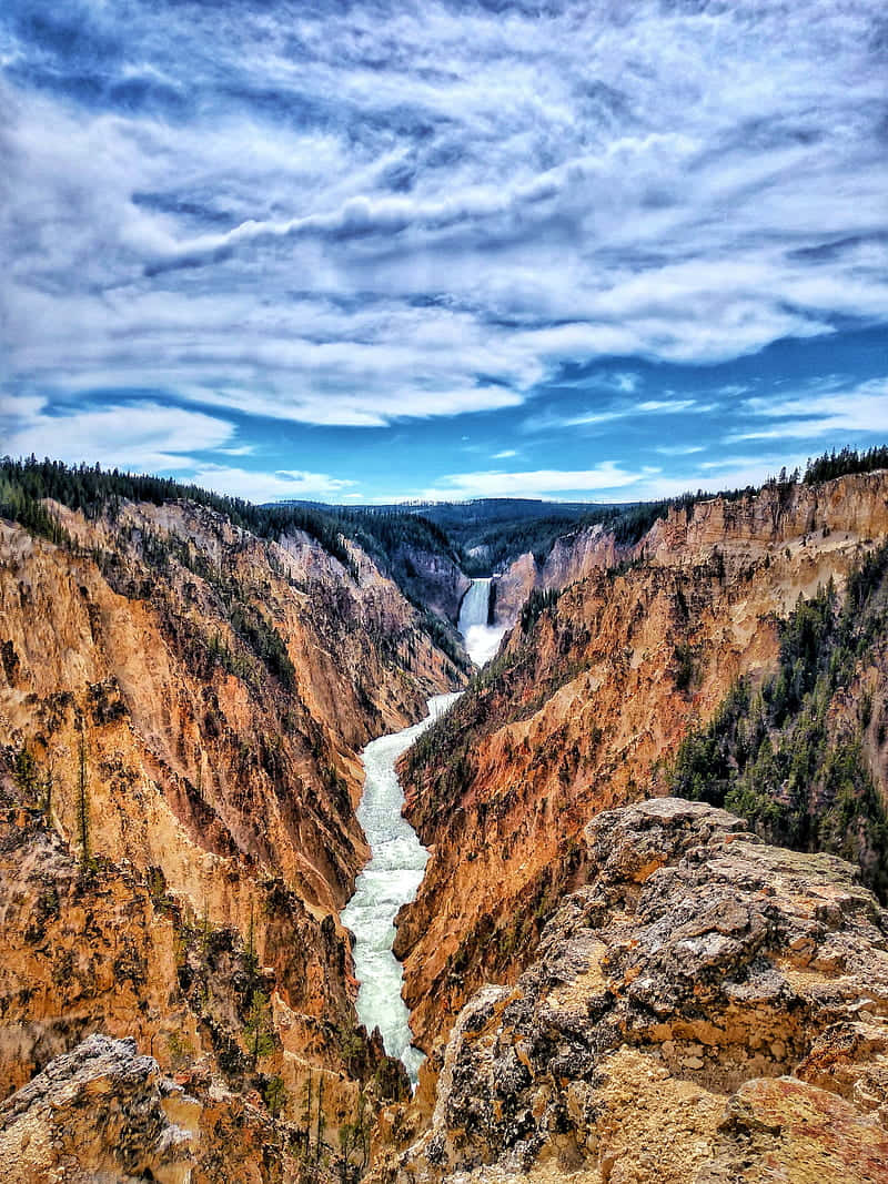 A Scenic View Of Yellowstone National Park Background