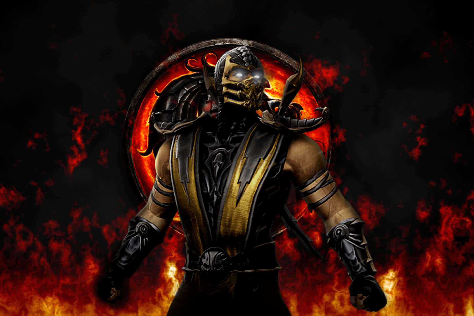 A Scorpion In A Fire Background Background