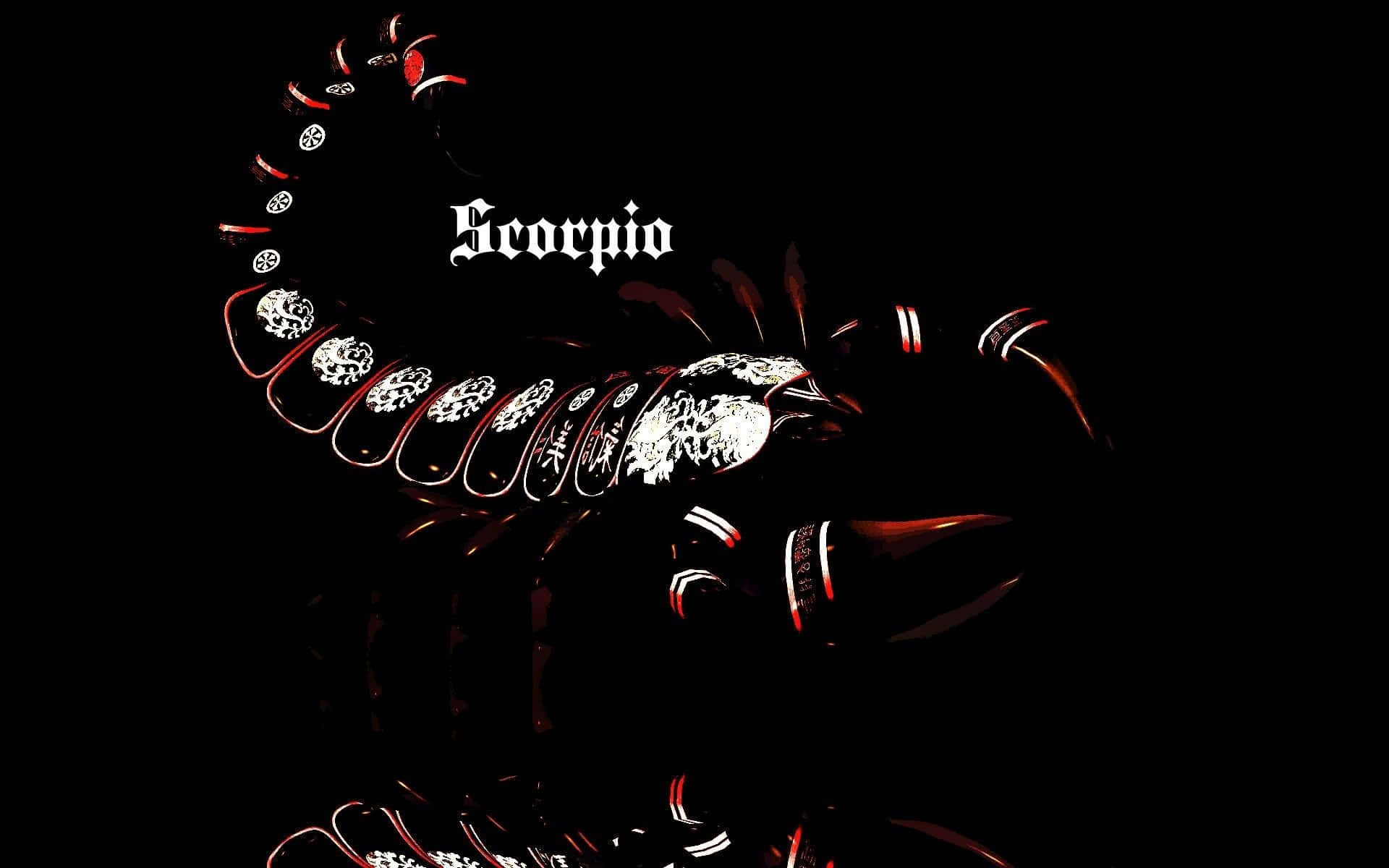 A Scorpion With A Red And Black Background Background