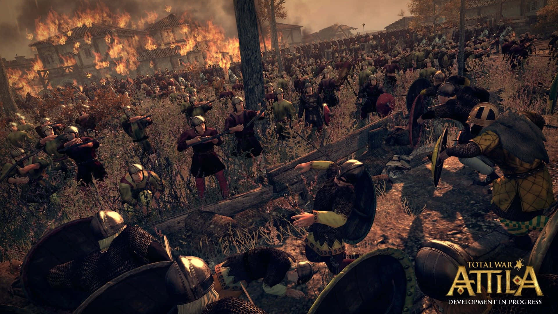 A Screenshot Of A Battle Between Romans And A Group Of Soldiers Background