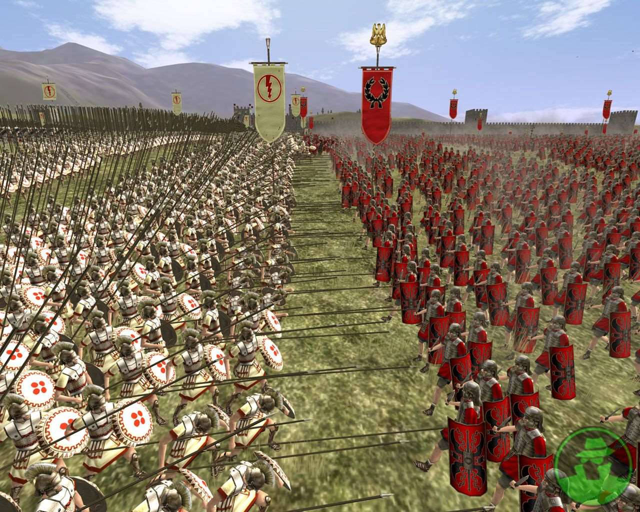 A Screenshot Of A Battle Between Romans And Greeks