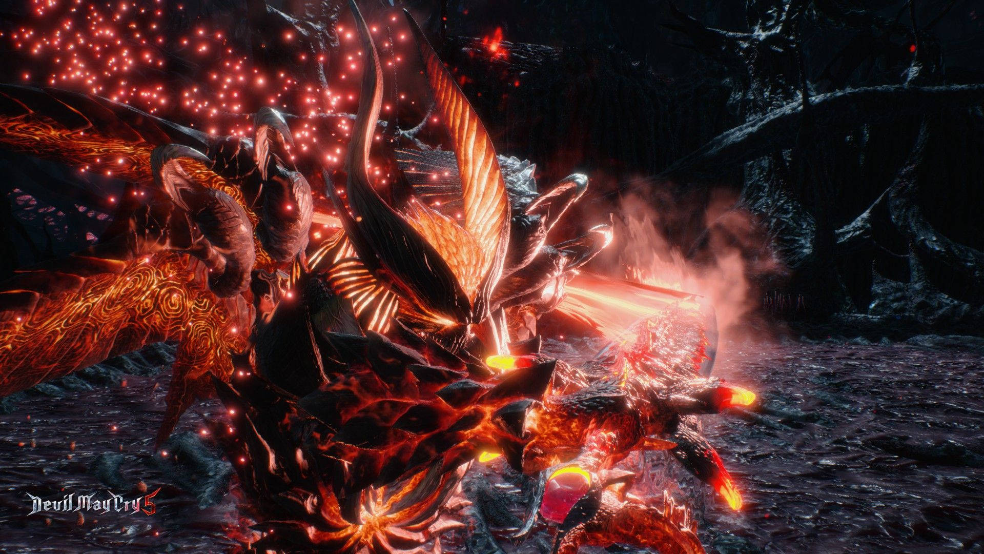 A Screenshot Of A Demon In A Fire Background
