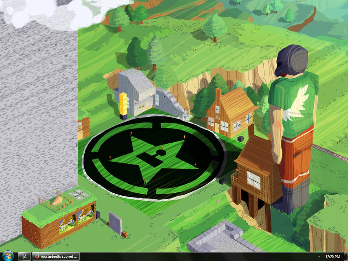 A Screenshot Of A Game With A Green And Green Logo Background