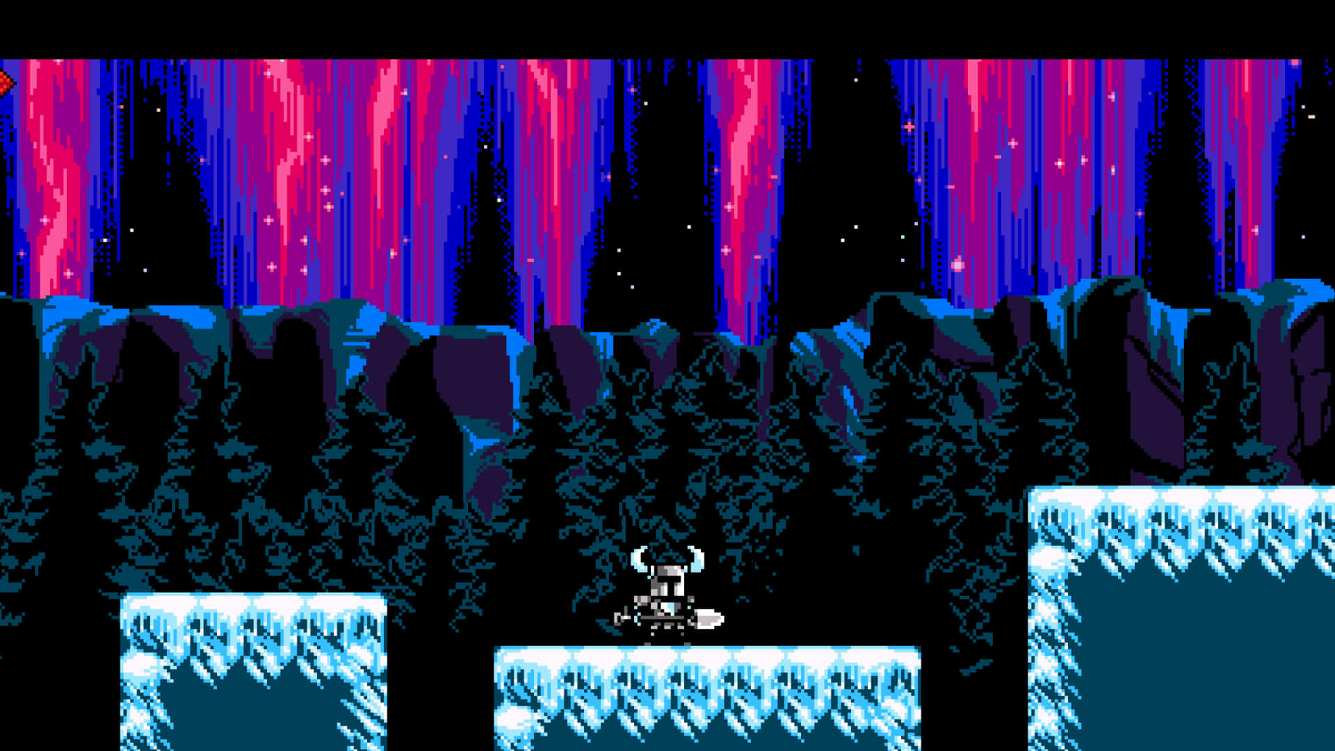 A Screenshot Of A Game With A Snowy Scene Background