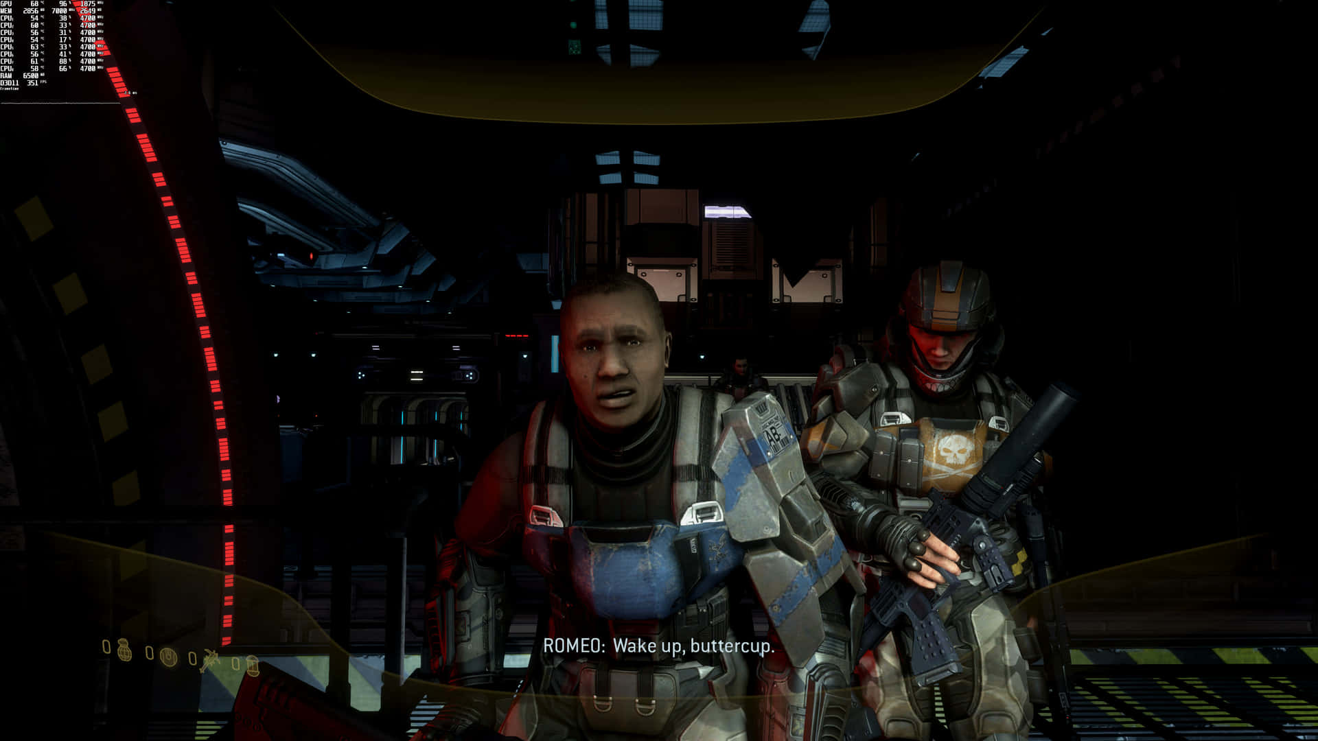 A Screenshot Of A Game With Two Men In Uniform Background