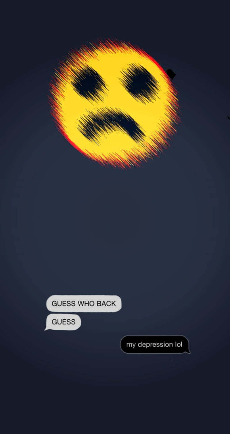 A Screenshot Of A Text Message With An Emoticon Background